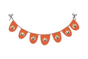 Halloween banner with pumpkins and faces vector
