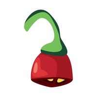 A red pepper with a green stem vector