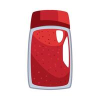 A jar of red sauce on a white background vector