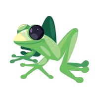 A cartoon frog with large eyes and a long tail vector