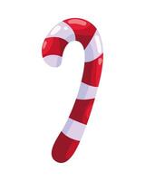 A candy cane with a red stripe on it vector