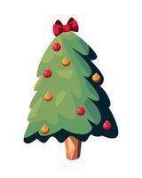 Christmas tree with red and green berries illustration vector