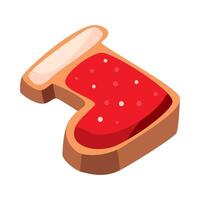 A red jelly sandwich with a red jelly inside vector