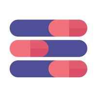 A flat icon of pills stacked on top of each other vector