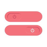 Two pink buttons with a power button and a light switch vector