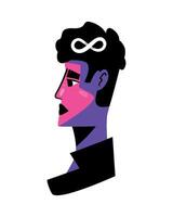 A man with an infinity symbol on his head vector