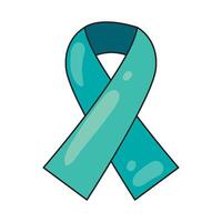 A teal ribbon on a white background vector