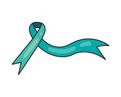 A green ribbon with a blue ribbon on it vector