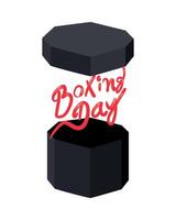 A black box with the word boxing day written on it vector