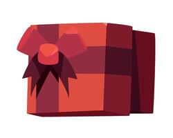 Red gift box with bow on white background vector