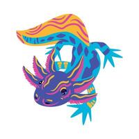 A colorful lizard with a long tail vector