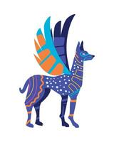 An illustration of a dog with wings vector