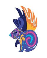 A colorful animal with a colorful tail vector