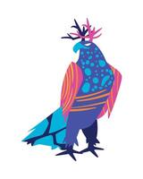 A colorful bird with a crown on its head vector