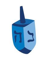 A blue dreidel with the word hebrew written on it vector