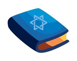 An illustration of a book with a star of david on it vector