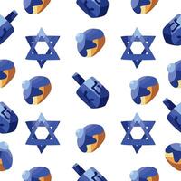 Seamless pattern with jewish symbols vector