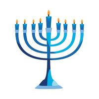 A menorah with five candles on it vector