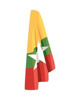 Myanmar flag, illustration on a white background vector