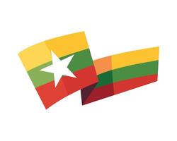 Myanmar flag, illustration on white background vector