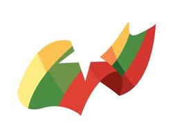 The flag of myanmar is shown in a colorful design vector