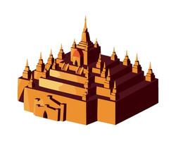 An illustration of a temple with spires vector