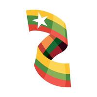 Myanmar flag, illustration on white background vector