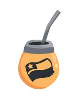 Turmeric and coffee icon with a spoon illustration vector