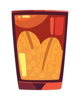 A glass of whiskey with nuts in it vector