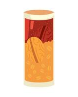 A glass of orange juice with nuts and seeds vector