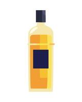 A bottle of perfume with a blue label on it vector