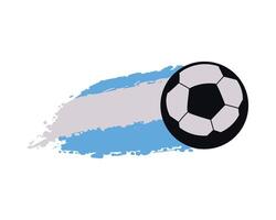 A soccer ball on a white background with a blue and white stripe vector