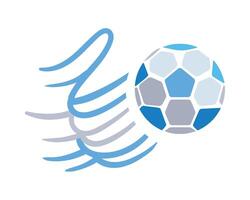 A soccer ball with a blue and white design vector