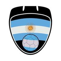 The flag of argentina with a soccer ball vector