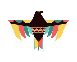 A colorful bird with a tribal pattern on it vector