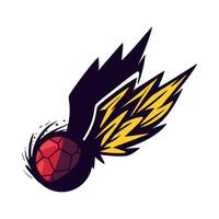 A soccer ball with lightning coming out of it vector
