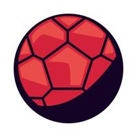 A red soccer ball with a black outline vector
