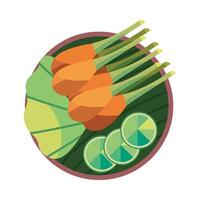 Carrots and lime slices in a bowl vector