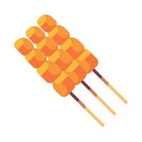 A skewered piece of meat on a stick vector
