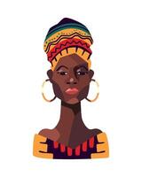 An african woman in a traditional head wrap vector