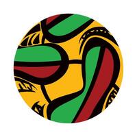 A colorful soccer ball with a tribal design vector