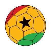 A soccer ball with the flag of ghana vector