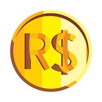 A dollar sign on a gold coin vector