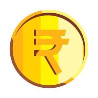 Indian rupee coin icon on white background vector