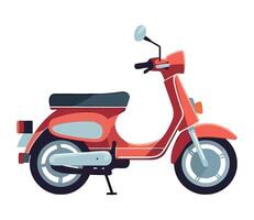 A red scooter is shown on a white background vector