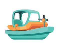 A cartoon boat with a propeller on top vector