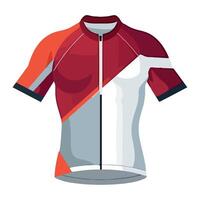 A red and white cycling jersey on a white background vector