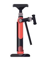 A red and black bicycle pump on a white background vector