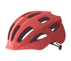 A red bicycle helmet on a white background vector