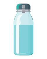 A glass jar with water inside on a white background vector